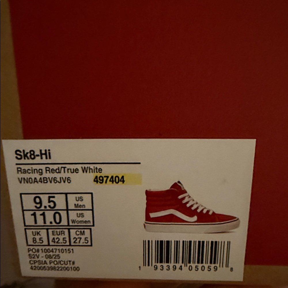 Vans Sk8-Hi Racing Red - Picture 11 of 11